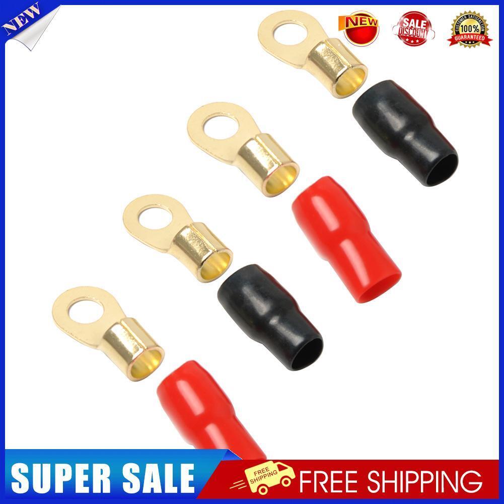 2 Pairs Car 4GA Speaker Electrical Wire Connectors Set Spade Crimp Terminal