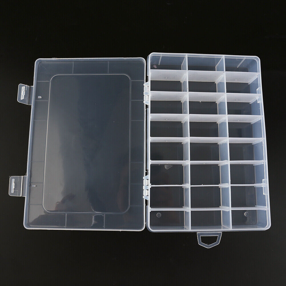 24 Slots Transparent Plastic Fishing Lure Box Fishing Tackle Storage Box