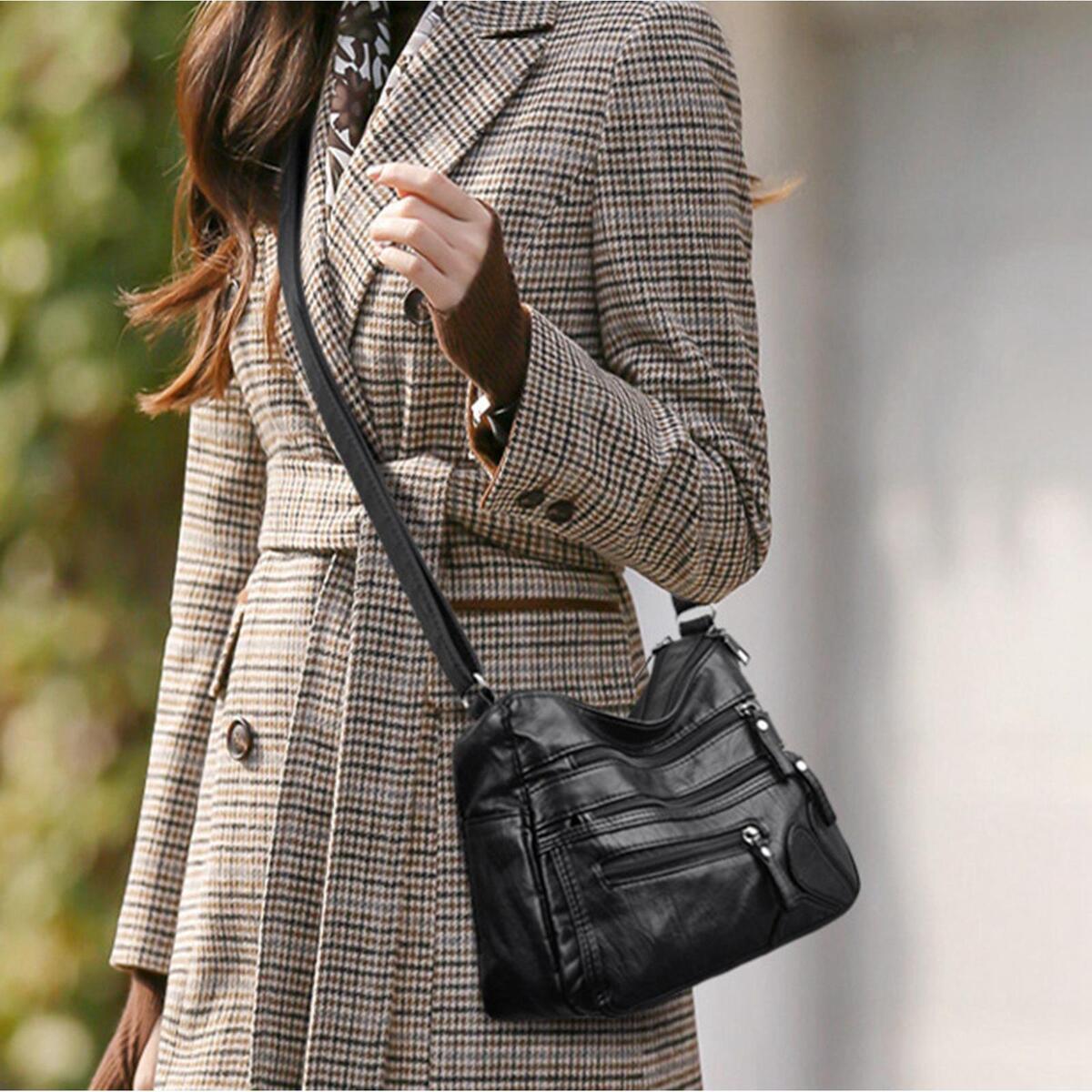 2 x Women Shoulder Bag Fashion Crossbody Purse Handbag for Working Business