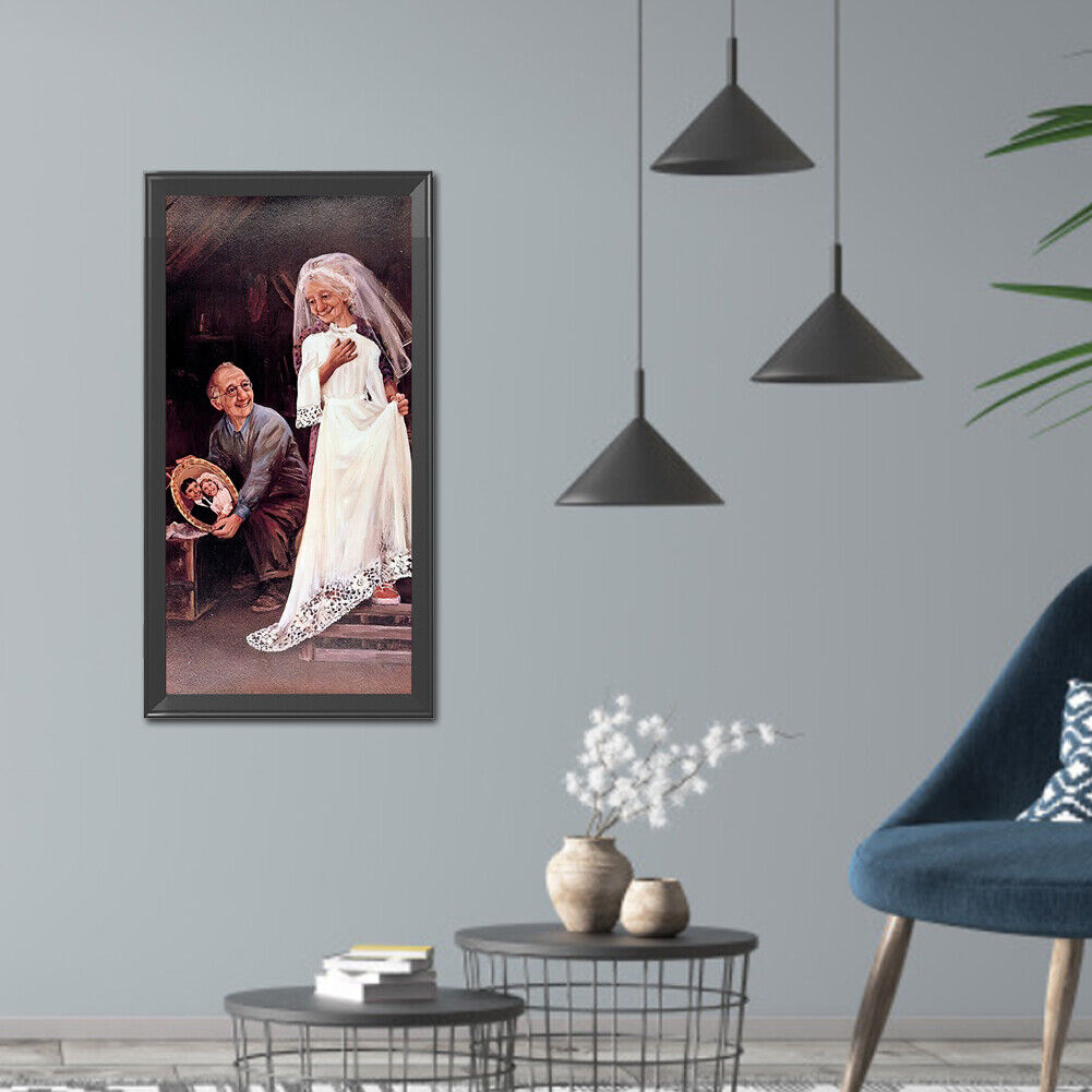 Home Diamond Painting 5D DIY Oil Painting Old Couple Full Round Drill Kit