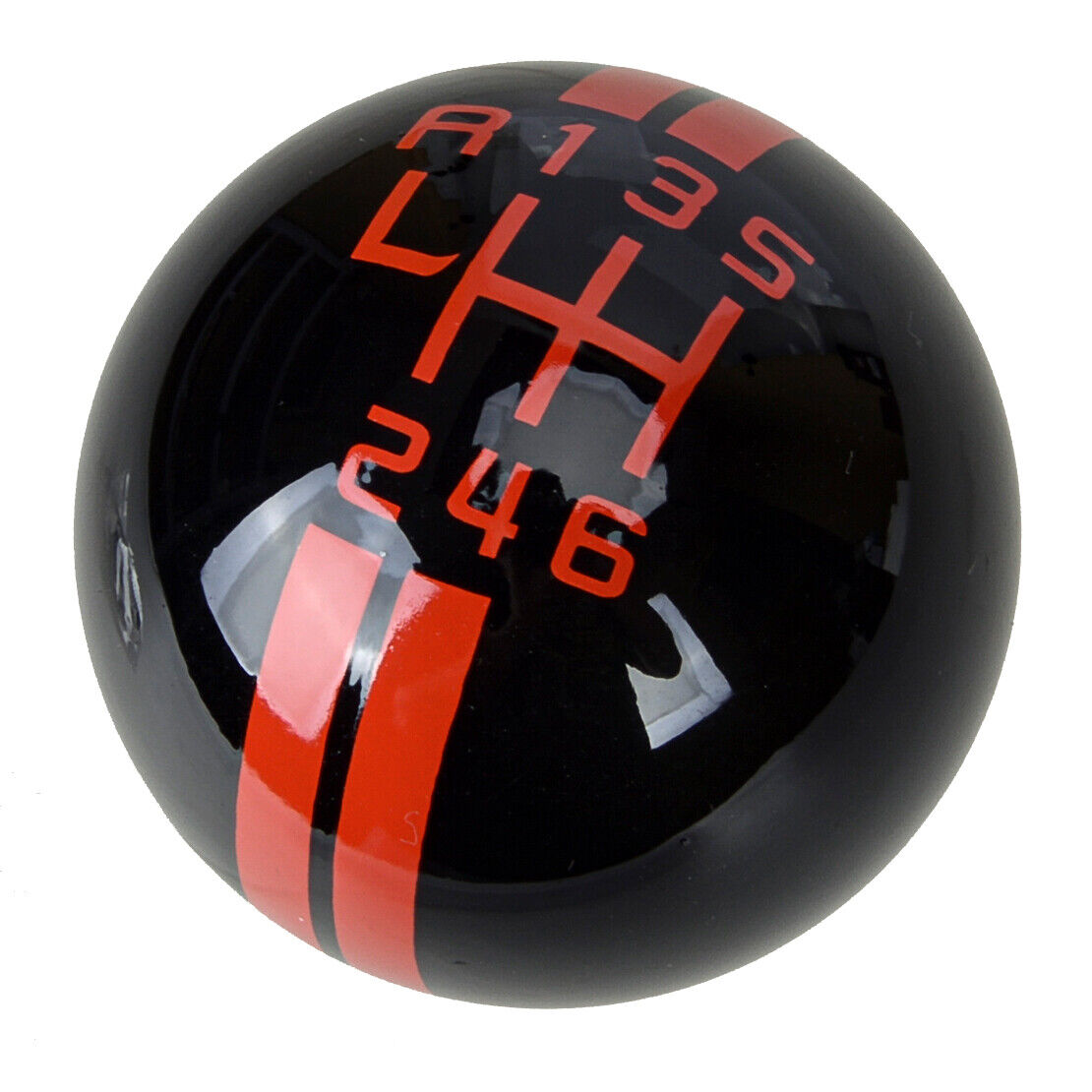 Black & Red 6 Speed Manual Gear Shift Knob Ball Fit For Ford Mustang GT 500