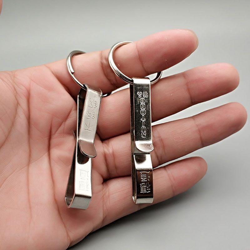 6 Pcs Key Holder Stainless Steel Belt Clip Key Ring Useful Keychain Men Jewelry