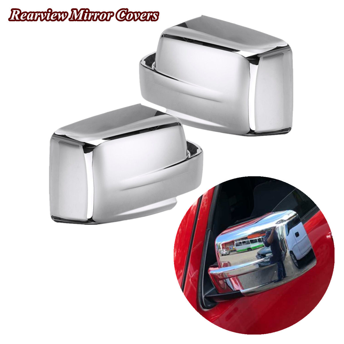 2 Pcs Chrome Rearview Mirrors Cover For Dodge Nitro 2007-11 Jeep Liberty 2008-12