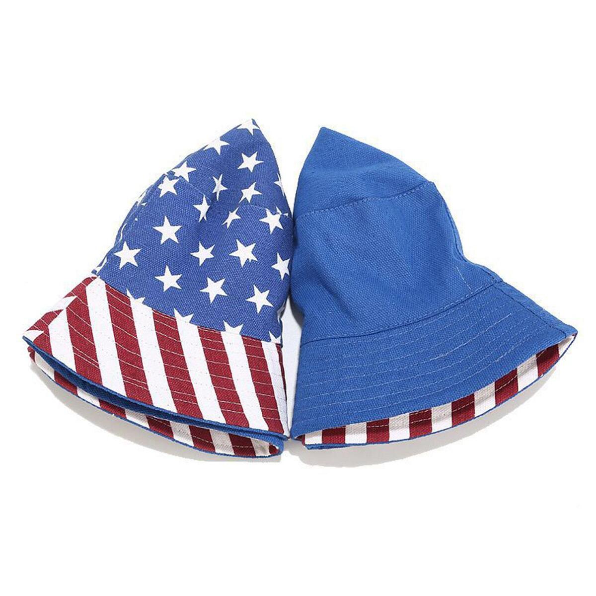 Casual Women Bucket Hat Patriotic 4TH of July Sun Protection for Hiking