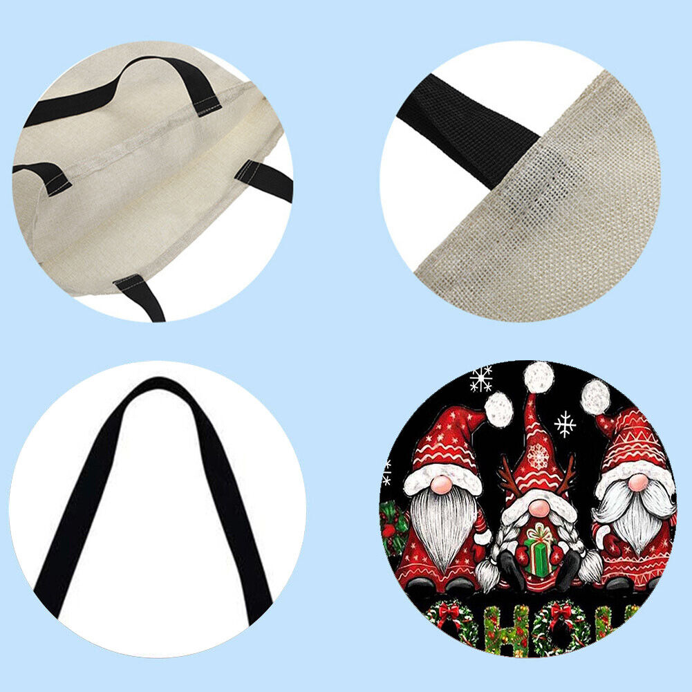 Santa Claus Printed Shoulder Shopping Bag Casual Large Tote Handbag