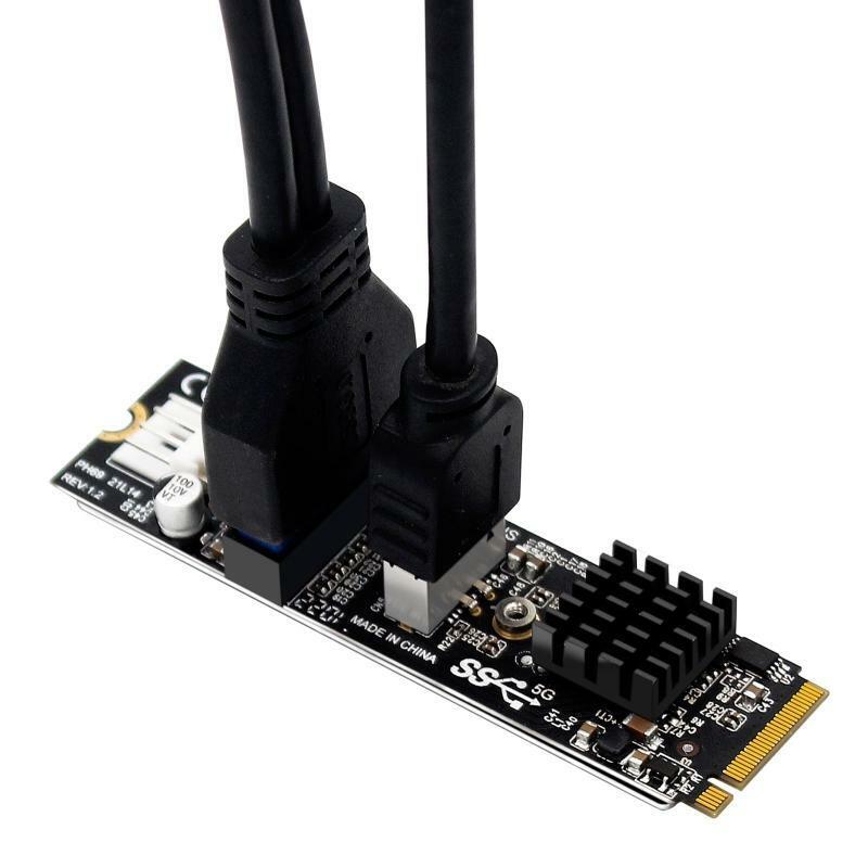 M.2 to USB Adapter, 19-Pin / 20pin USB3.1 Expansion Card with 4 Pin Power Port