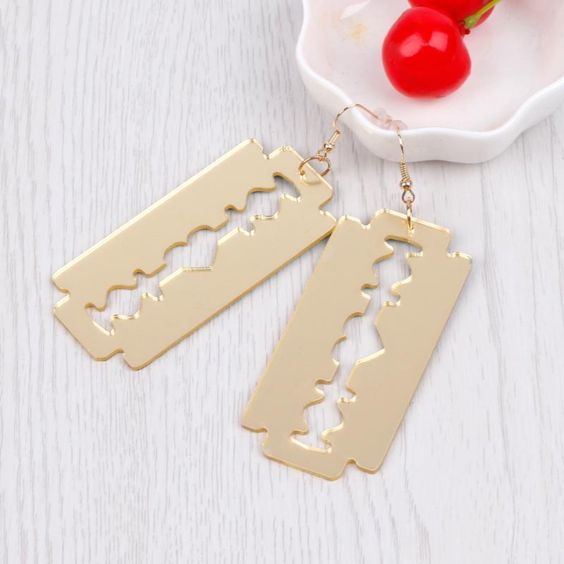 2 Pairs/Lot Acrylic Punk Razor Blade Drop Earrings Fashion Jewelry Accessories
