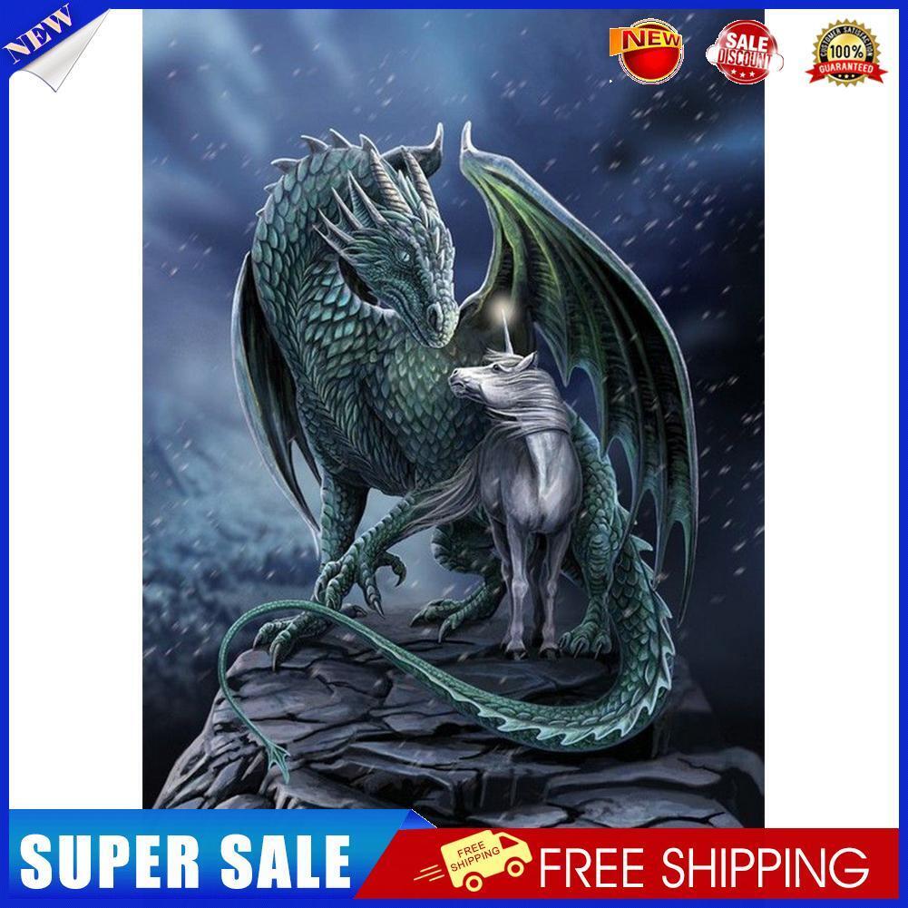 5D DIY Diamond Painting Full Round Drill dragon Picture of Rhinestone