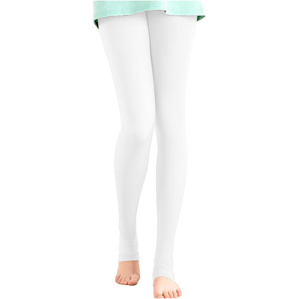 Women Golf Elastic Legging Stocking Sunscreen Ice Silk Pants (White)