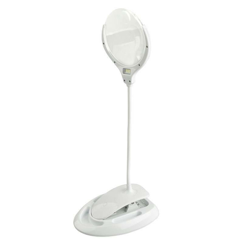 Practical 2 in1 Reading Magnifier Hands-Free 3X 8X Rechargeable LED Light Sewing