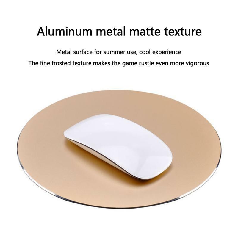 Creative Metallic Waterproof Round Mouse Pad Anti Slip Pad for Office Worker