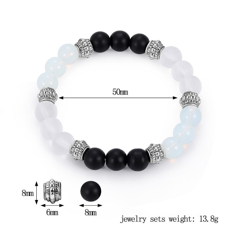 Men/Women Mix Color Elastic Agate Bead Prayer Bracelet Hand Chain Jewelry/G
