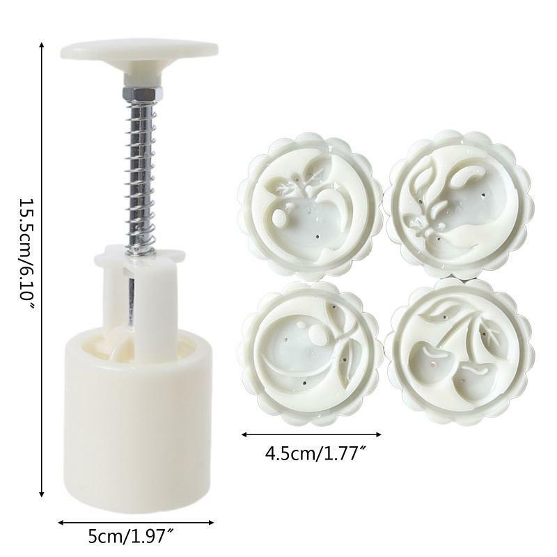 50g Plastic Material Mooncake Mold Fruit Shaped Stamps Moon Cake Moulds for DIY