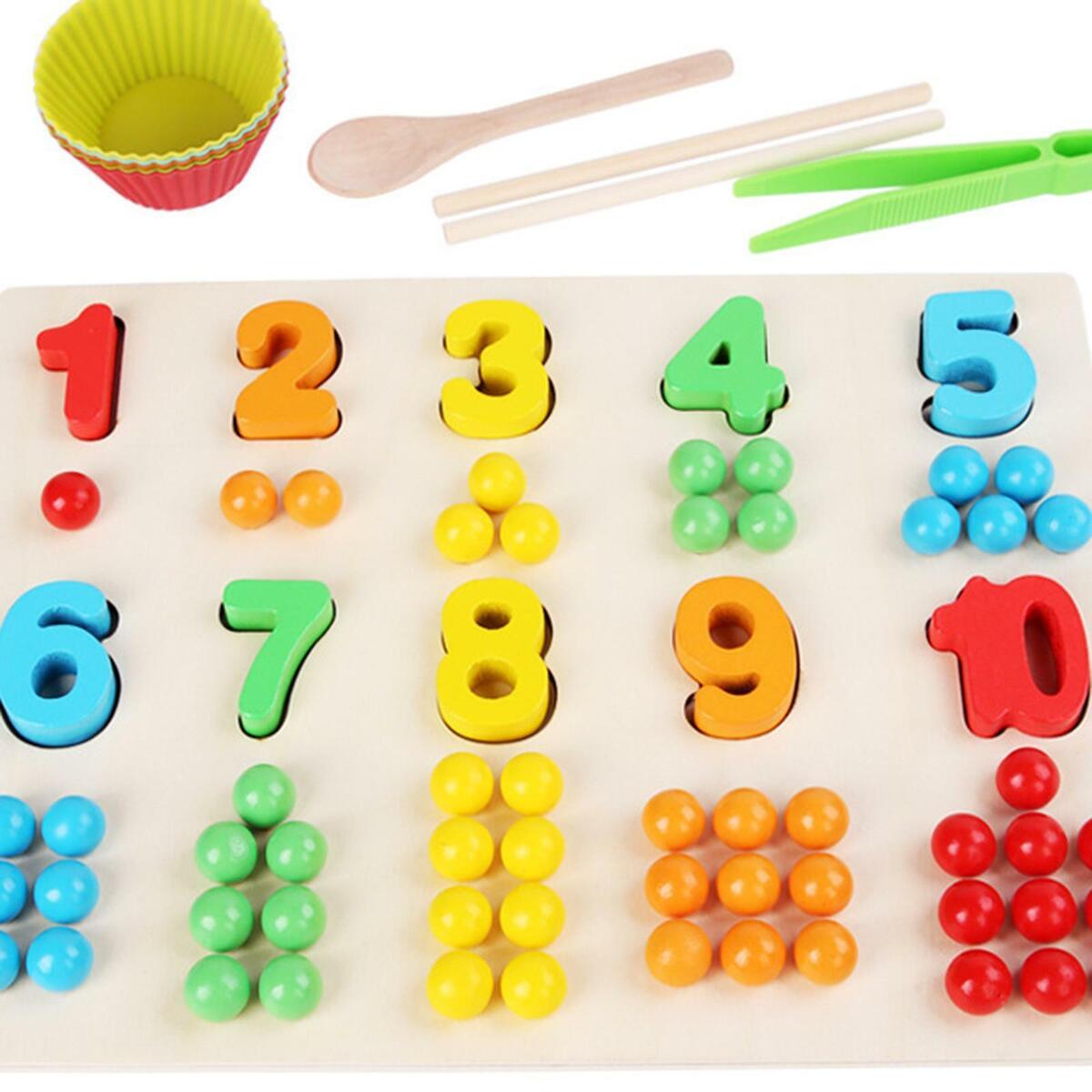 Wooden Board  Game Number Puzzle Educational Classified Training