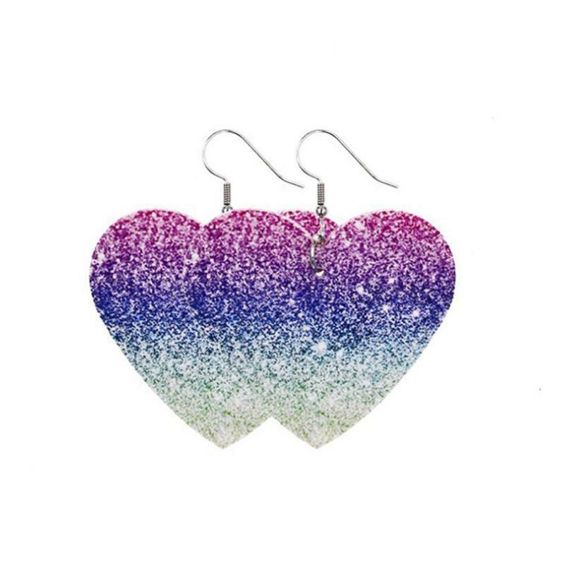 10 Pairs Valentine Day Leather Earrings Love Dangle Heart Leather Earrings Kit