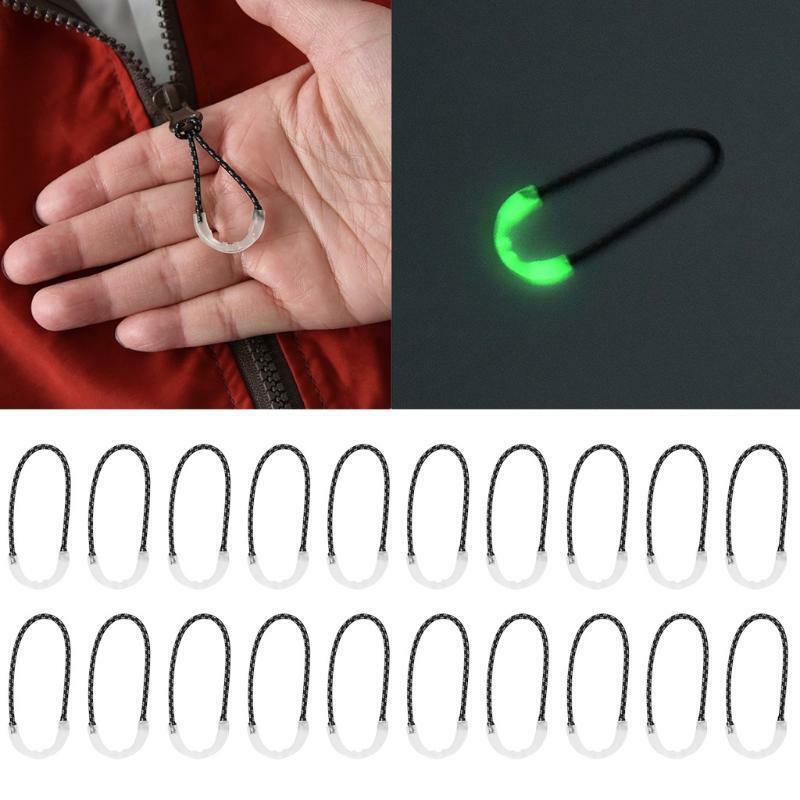 20Pcs Zipper Pull Self-luminous Drawstring Head Anti-lost Luminous Zipper Pull