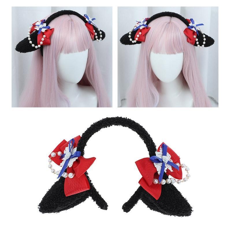 Women Animals Sheep Ears Head Hoop Make Up Ornaments Festival Party Hair Decors