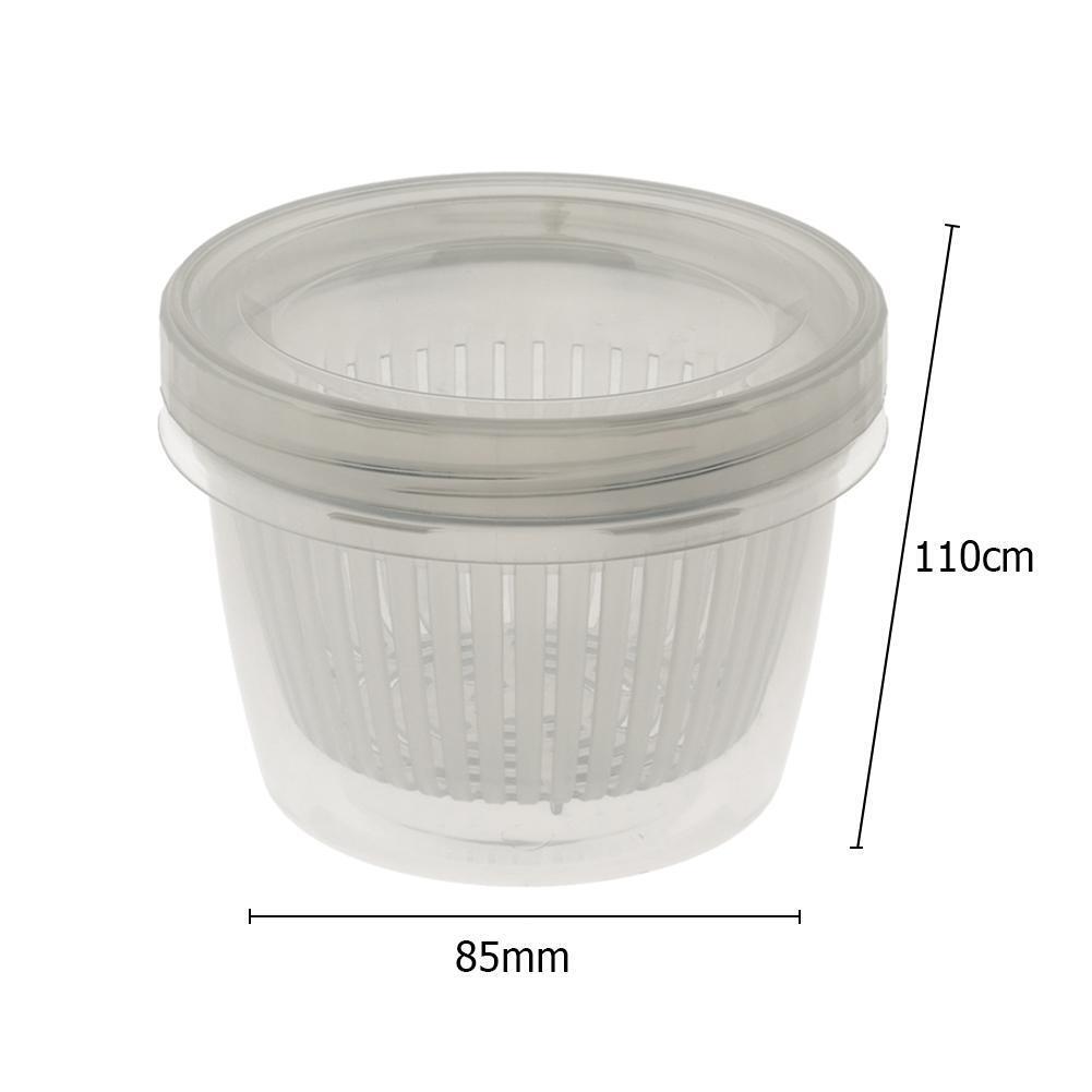 Round Drain Sealed Crisper Ginger Garlic Onion Food Fridge Storage Box Case