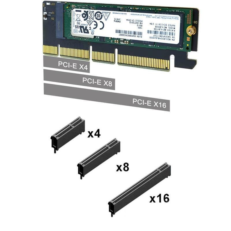 M.2 NVME to PCIE 3.0 Adapter Card for PCI-E X4 X8 X16 Full Speed to NVMe M2 SSD