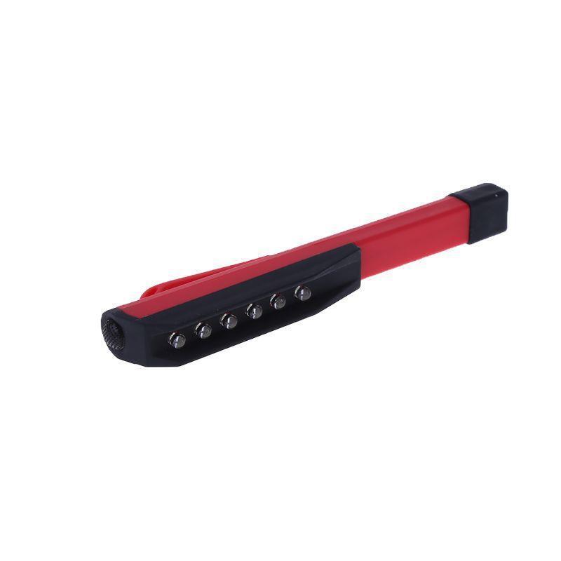 1PC Mini 6 LED Inspection Light Pen Size Pocket Lamp Clip Work Torch Flashlight