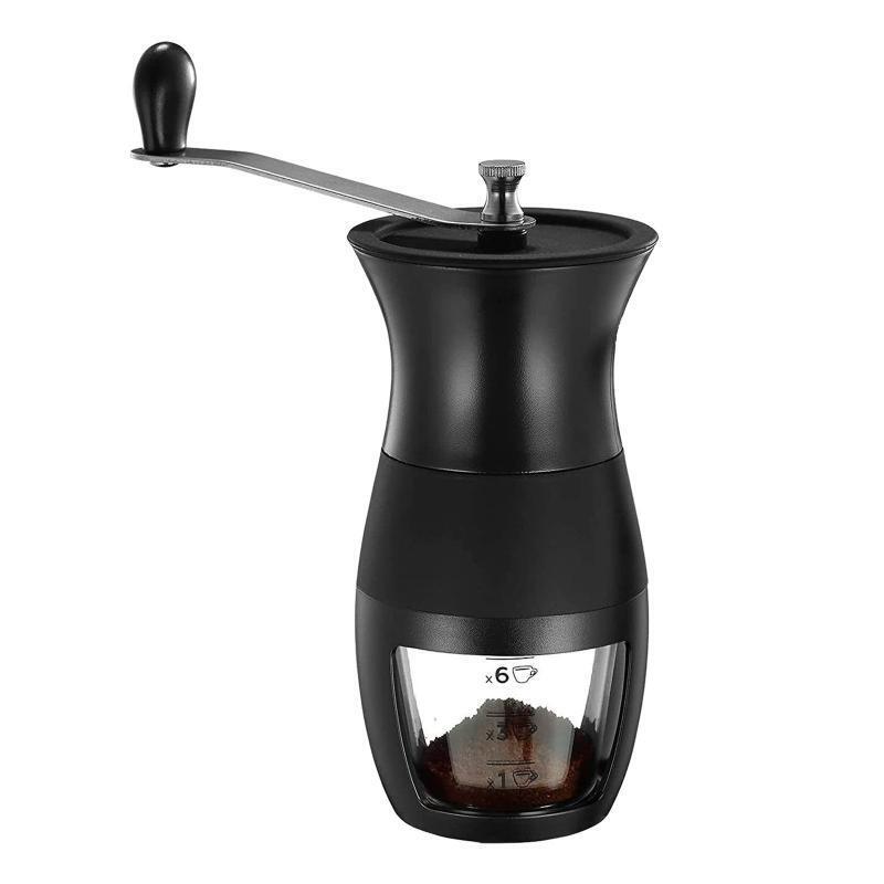 Manual Coffee Grinder with Swing Handle Handmade Hand Crank Bean Mill
