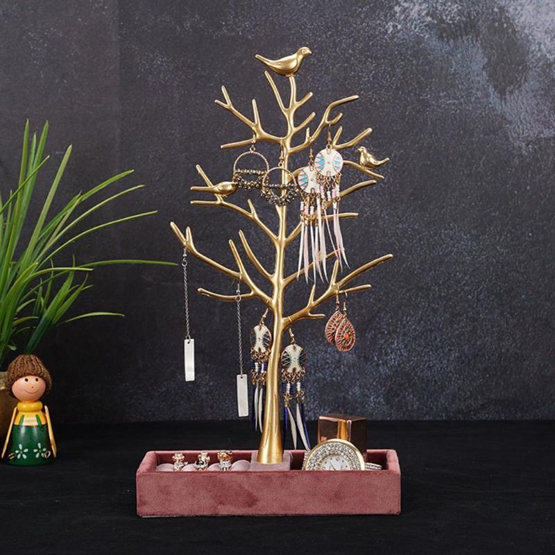 Jewelry Tree Stand Display Organizer Necklace Ring Earring Holder Show Rack