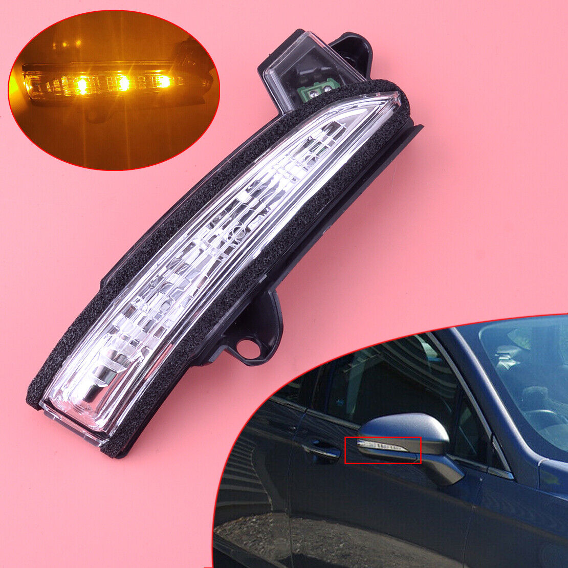 1pcs Passenger Side Mirror Turn Signal Light Fit For Ford Fusion Mondeo 2013-20