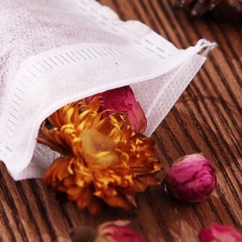 100Pcs Muslin Cotton Drawstring Reusable Spices Herbs Food Filter Bags 8X10cm
