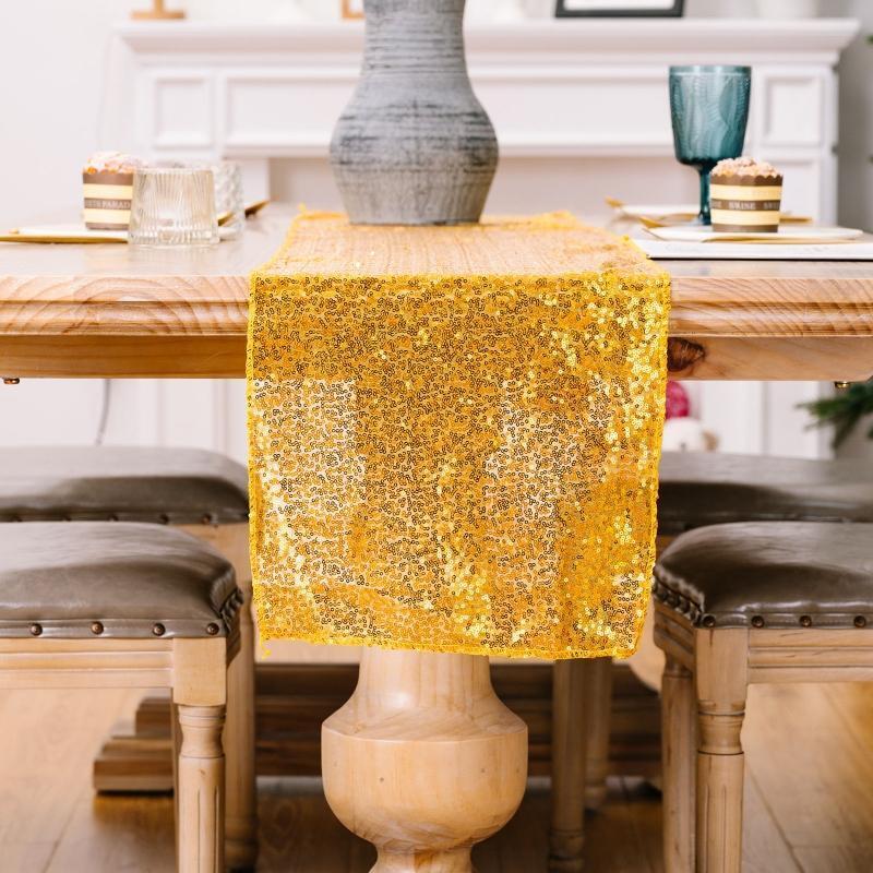 Sequin Table Runner Home Decor Long Glitter Table Runner for Wedding Party