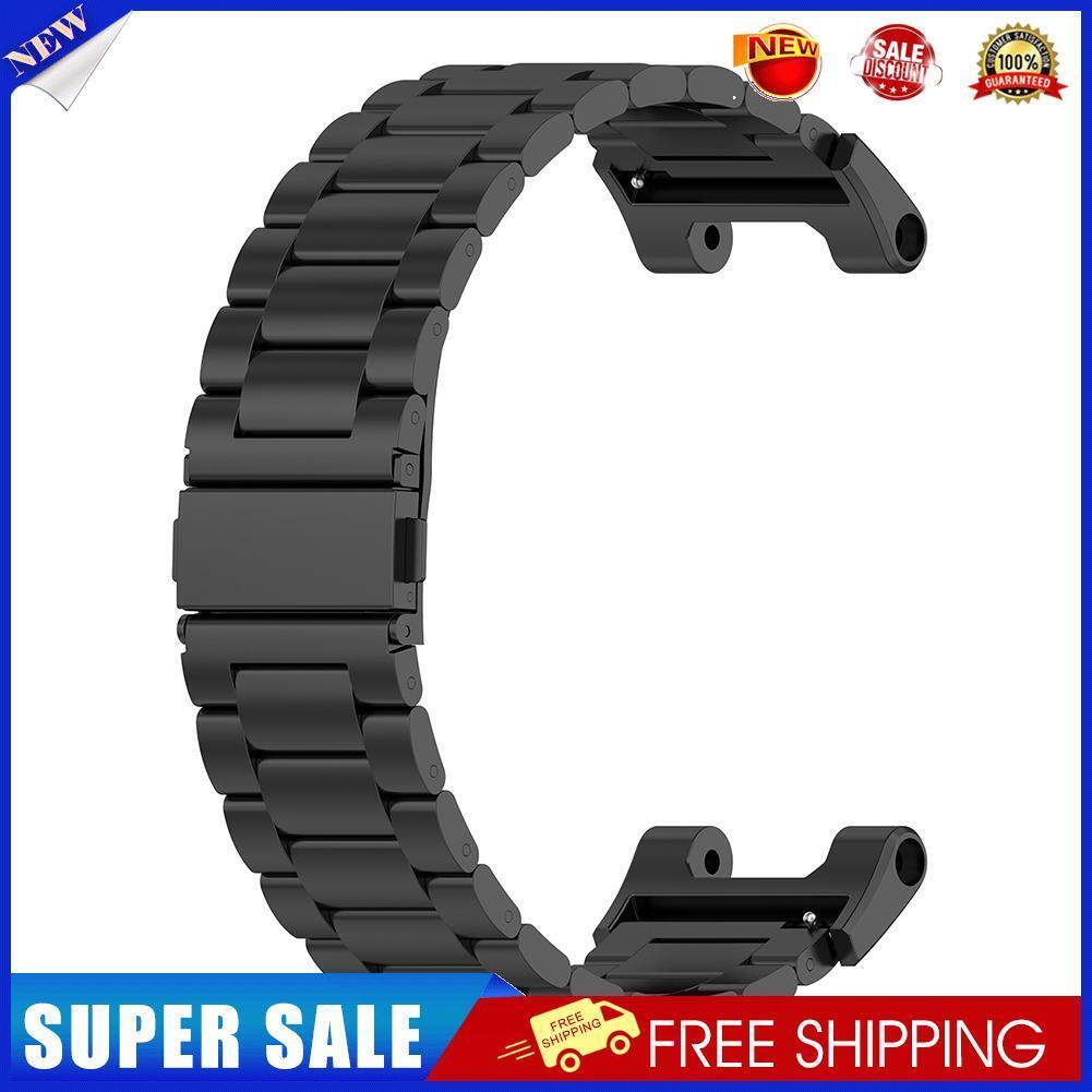 Stainless Steel Smart Watch Strap for Huami Amazfit T-Rex Band (Black)