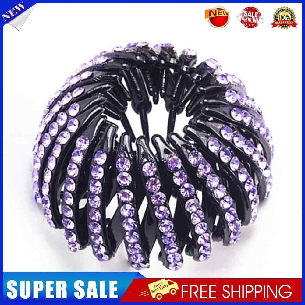 Plastic Diamond Bird Nest Hair Claw Bun Buckle Expanding Hair Clip (7)