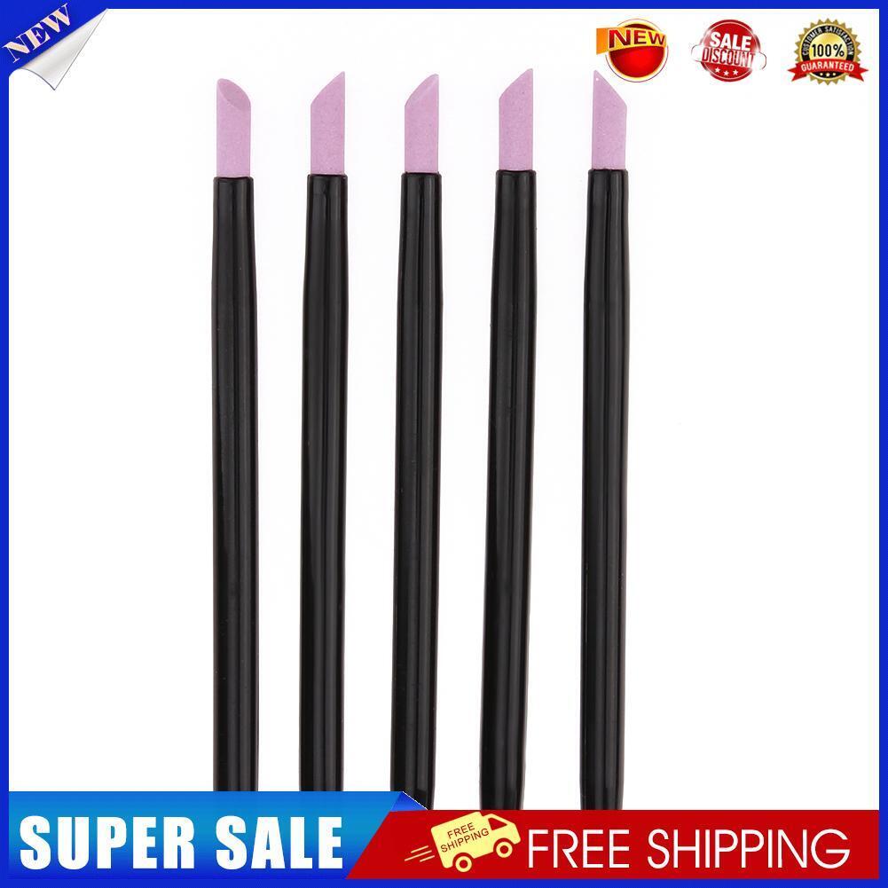 5pcs Stone Nail File Nail Art Tools Cuticle Remover Trimmer Buffer Pedicure