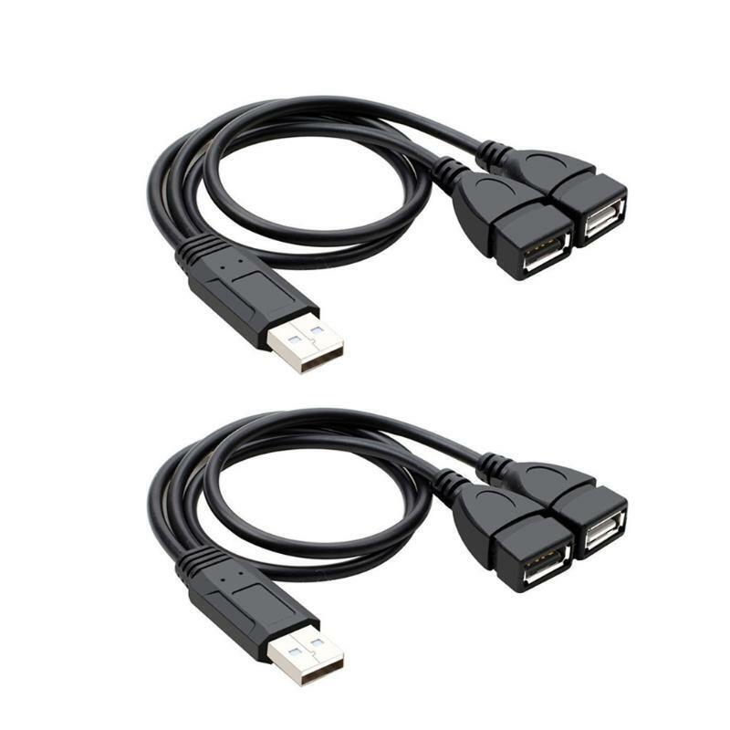 1 Male to 2 Female Power Cord USB Splitter USB 2.0 Y Splitter Charger Cable