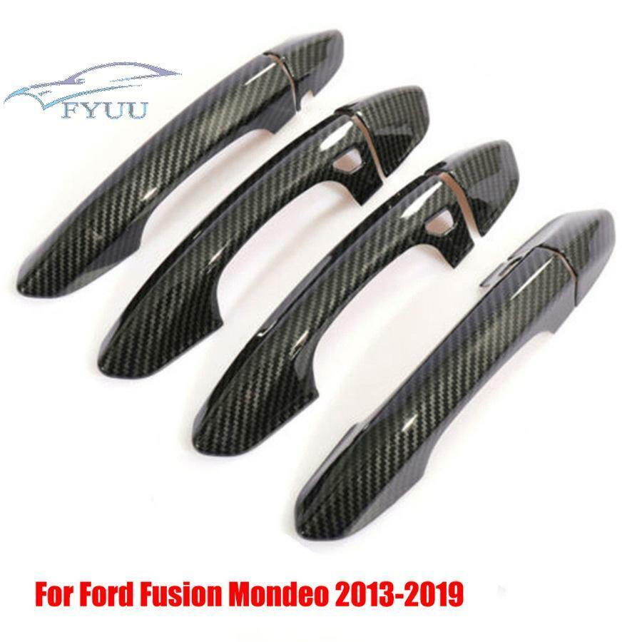 8PCS Carbon Fiber Look Smart Door Handle Cover Trim For Ford Fusion Mondeo 13-19