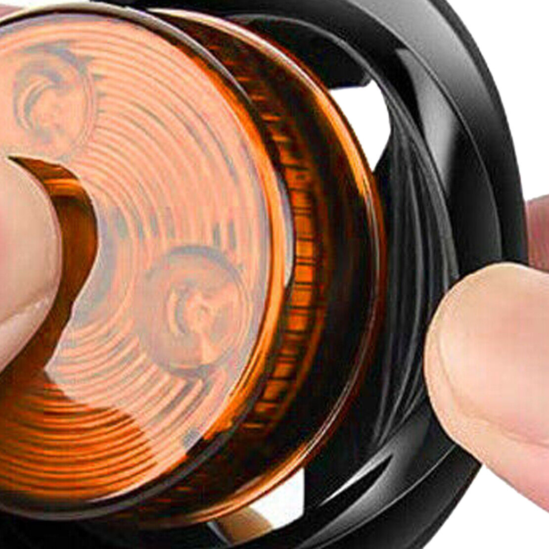 2pcs 4LED 2inch Amber Round Side Marker Clearance Tail Light For Truck Trailer