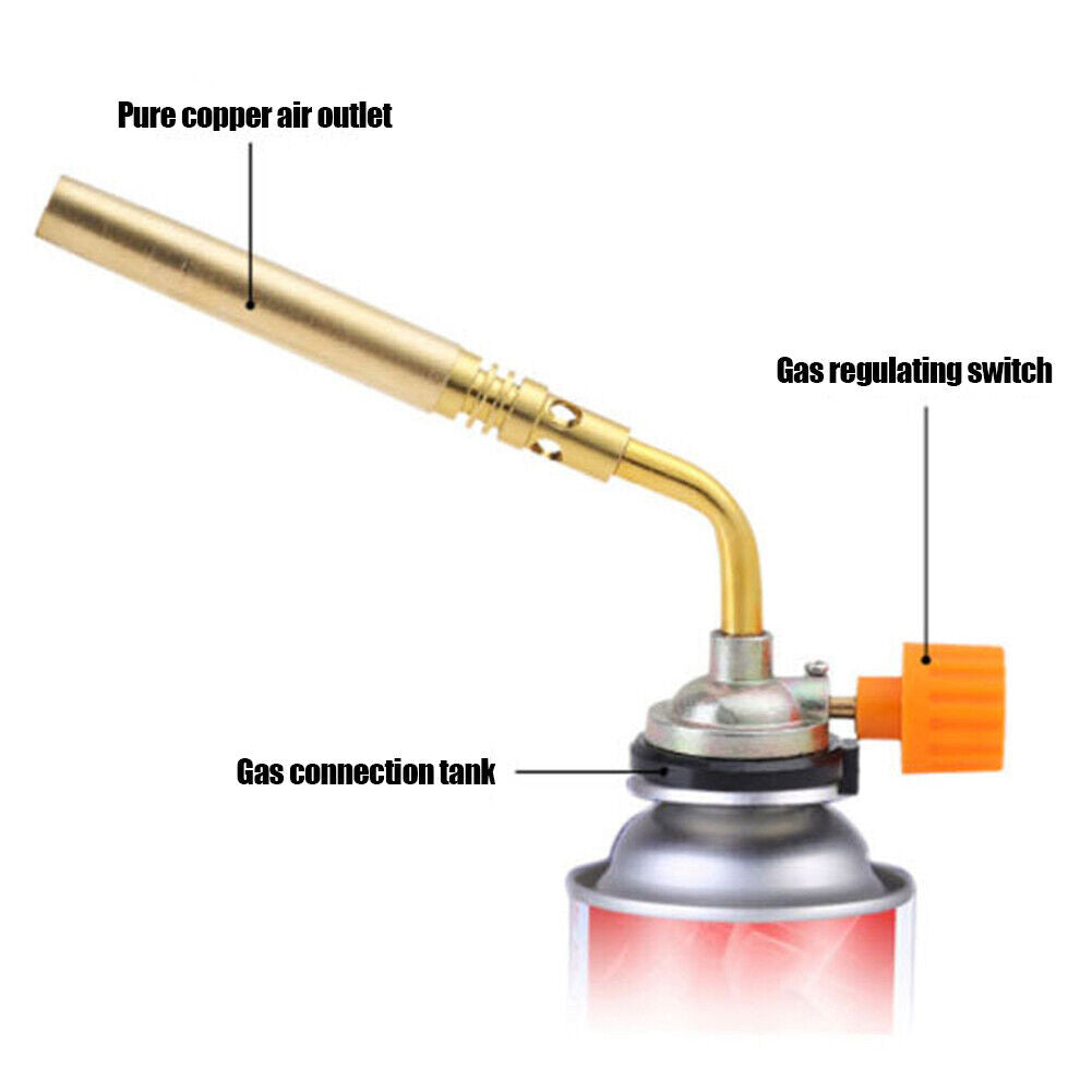 Portable Brazing Butane Gas Torch Flame Gun for Outdoor Camping Picnic BBQ