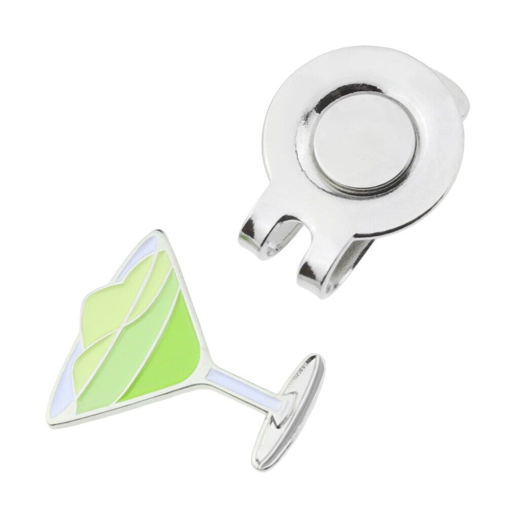 1 Piece Personalised Green Wine Glass Magnetic Hat Clip With Golf Ball Marker