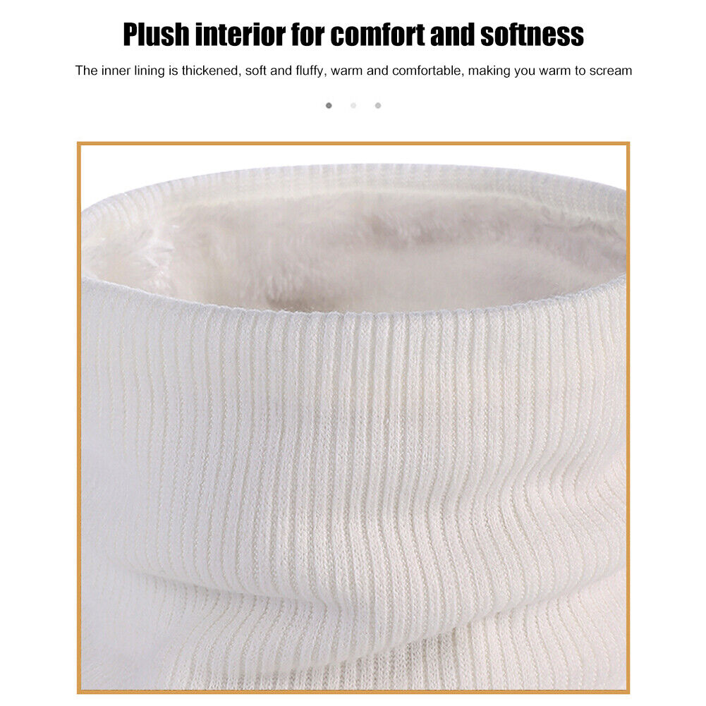 Winter Warm Double-Layer Scarf Neck Cover Solid Color for Women Men (White)