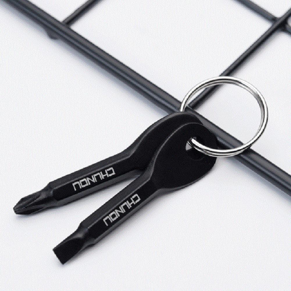 2pcs Metal SLOTTED/PHILLIPS Screwdriver Set Outdoor Multi Tool Key Ring