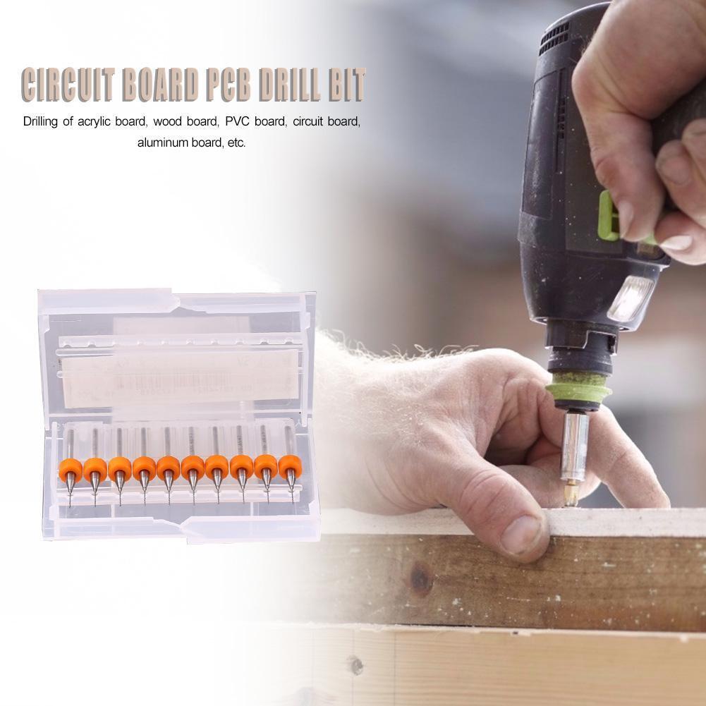 10pcs Engraving Drill Bits Tungsten Steel Woodworking Hand Drill (0.45mm)