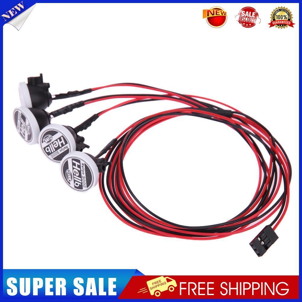 4pcs RC Car Round LED Light with Cover Vehicle Lamp Part for 1/10 Traxxas