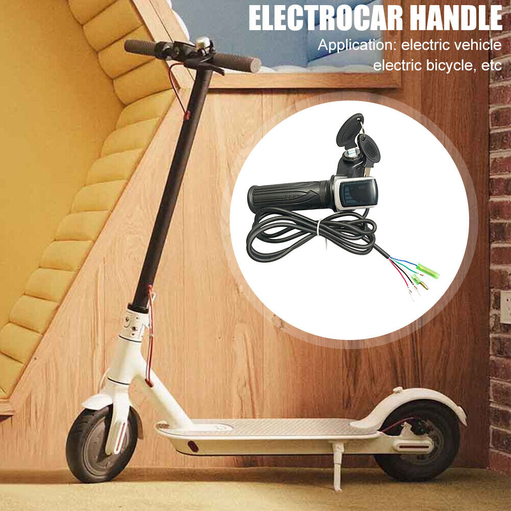 Electric Bicycle Throttle Grip Handle Accelerator with LED Display (48V)