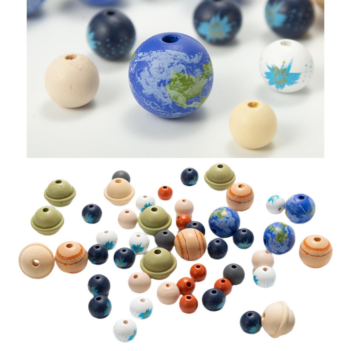 30x Rustic Round Wooden Beads Spacer Beads for Craft Home Decor Farmhouse