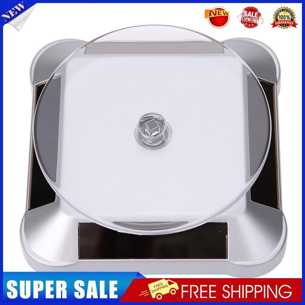 New Solar Showcase 360 Turntable Rotating Jewelry Watch Ring Display Stand