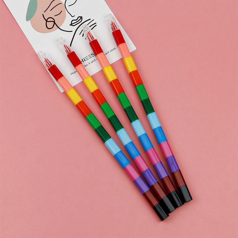 12Pcs/Pack Mini Finger Crayons Coloring Crayon Pens Stackable Removable Gift Set