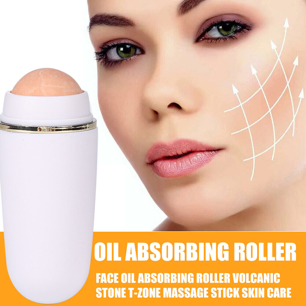 Face Oil Absorbing Roller Volcanic Stone Summer Blemish Remove Ball (White)