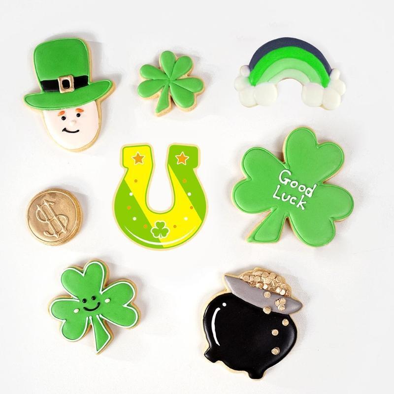 8 Pcs Icing Sandwich Cookie Molds Saint Patrick's Day Irish Party Supplies Gift