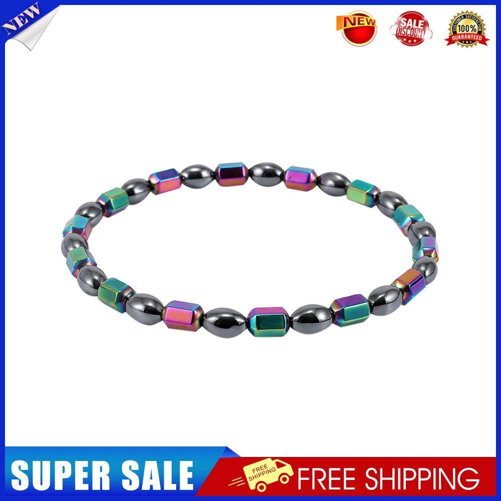 Women Therapy Bracelet Health Care Hematite Round Stretch Anklet Jewelry(1)