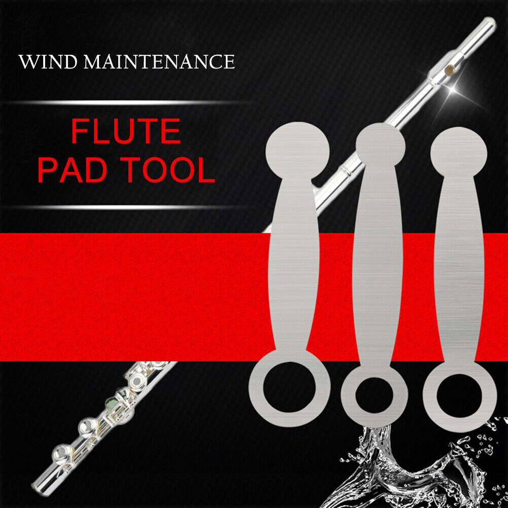 3pcs Flute Pad Repairing Tools Stainless Steel Wind Instrument Leveler Kit