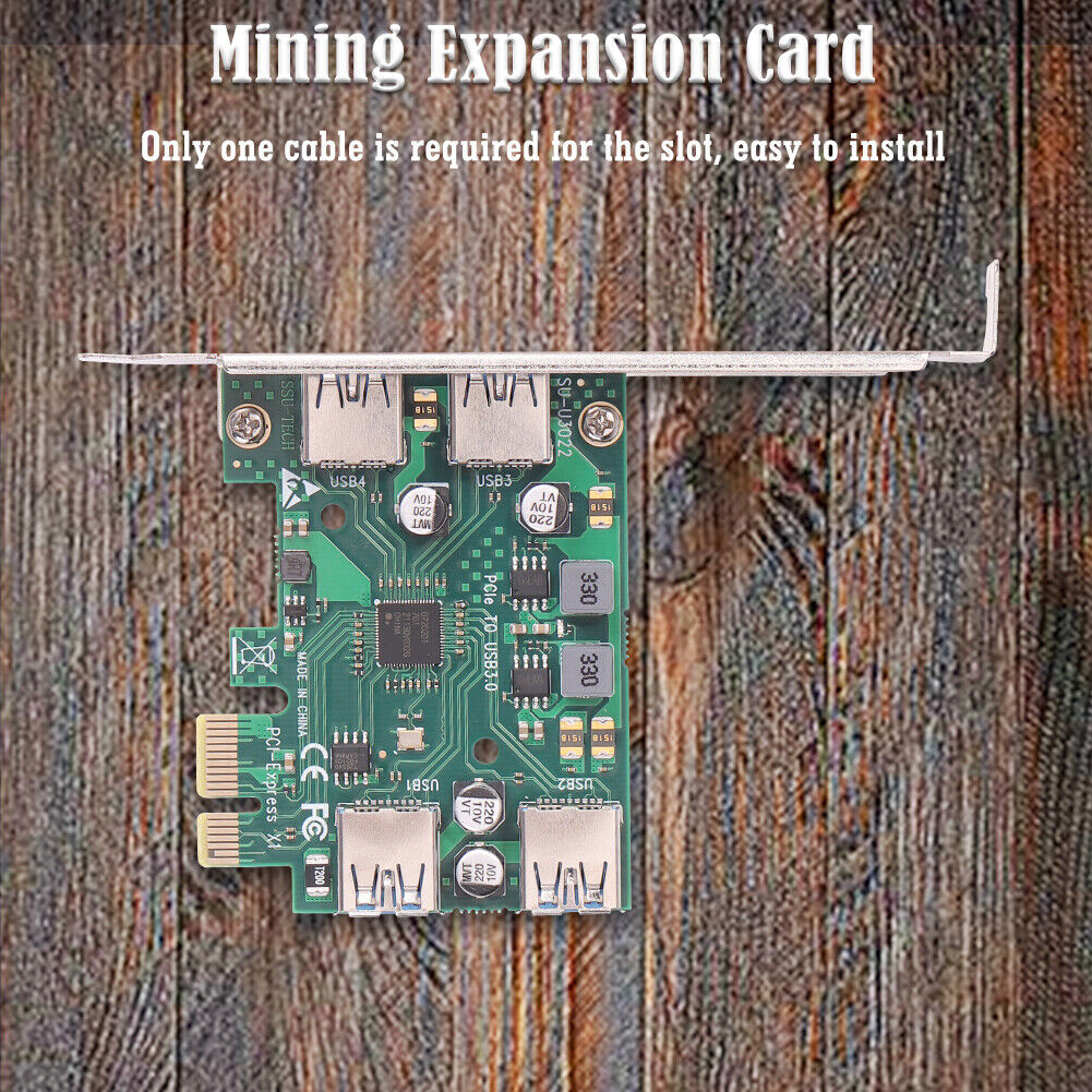 PCI-Express 1X to USB 3.0 Adapter PC Case Connect USB PCI-E 1 to 4 Riser